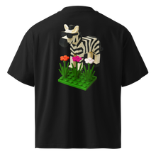 Load image into Gallery viewer, BLACK SMELL THE FLOWERS OVERSIZED UNISEX T-SHIRT
