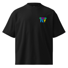 Load image into Gallery viewer, BLACK SMELL THE FLOWERS OVERSIZED UNISEX T-SHIRT
