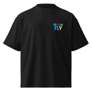BLACK SMELL THE FLOWERS OVERSIZED UNISEX T-SHIRT