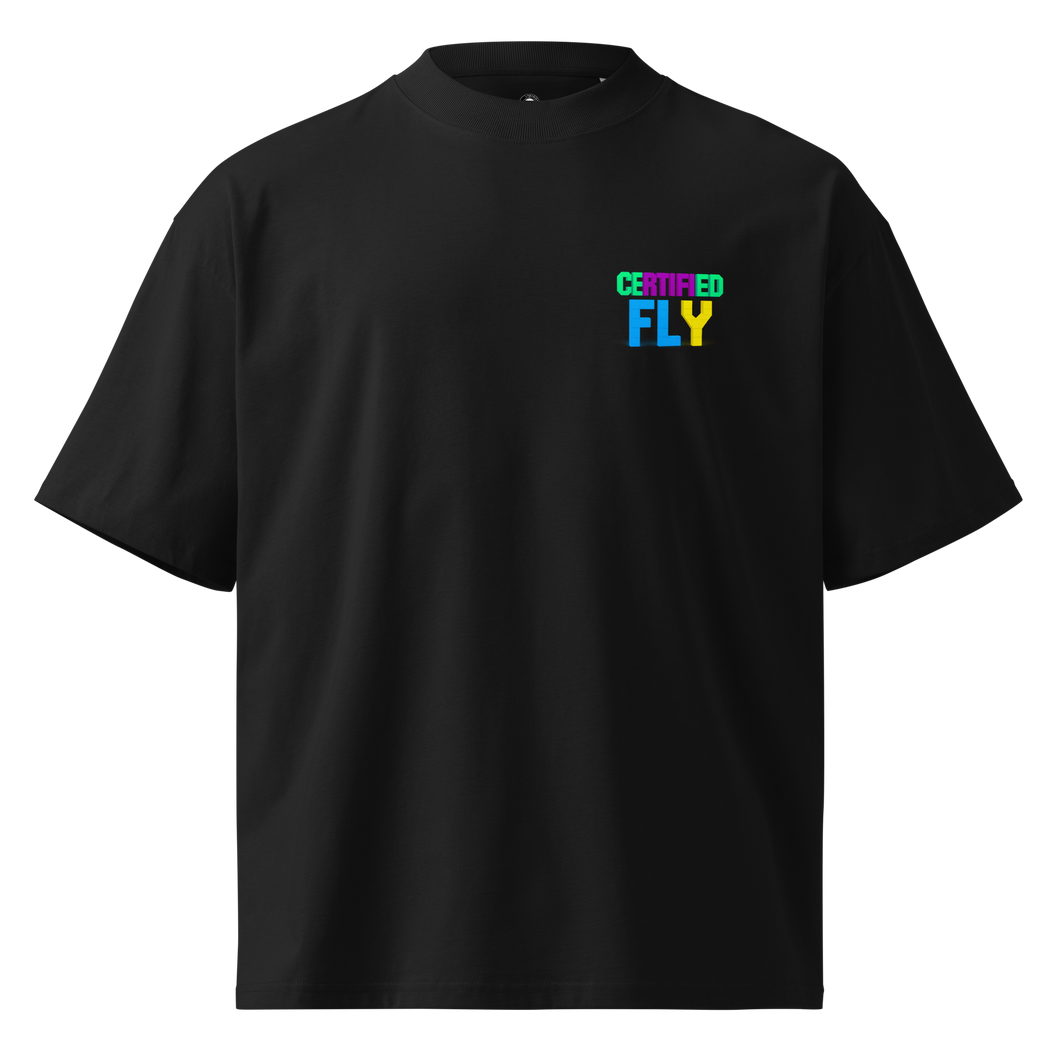 BLACK SMELL THE FLOWERS OVERSIZED UNISEX T-SHIRT
